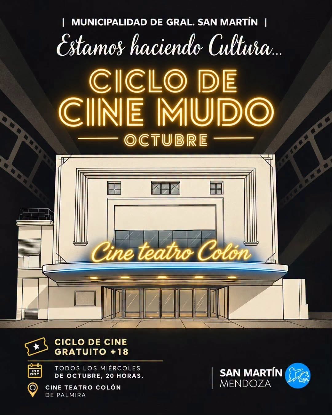 CICLO GRATUITO DE CINE MUDO EN EL COLÓN, DE PALMIRA